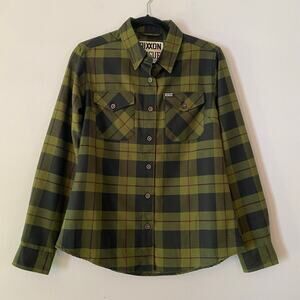 Dixxon Flannel Company Rogue Green Black Plaid Button Flannel Shirt Women Medium